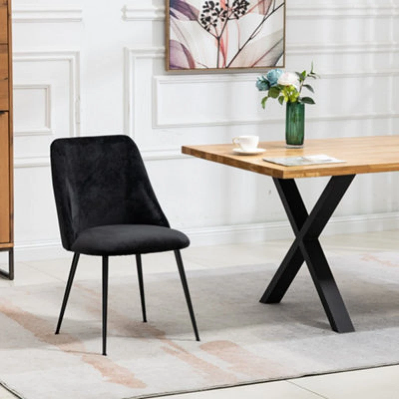 Image of Morandi Velvet Dining Chairs - Set Of 2 - Black