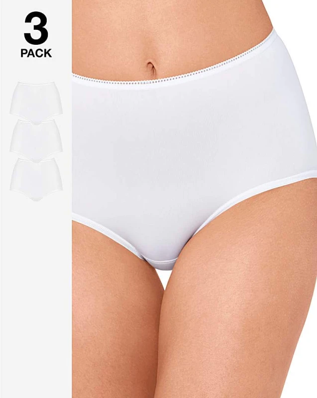Image of Sloggi Sloggi 3Pk Microfibre Maxi Briefs White White - sloggi - Size: 24 White Female 24 DQ16108