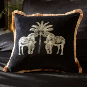 image of ﻿Laurence Llewelyn-Bowen Zebras Crossing Cushion Black