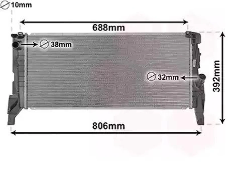 Image of VAN WEZEL 06012704 Engine radiator Aluminium, Brazed cooling fins Radiator,engine cooling (470)