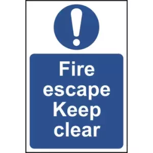 Image of Fire Escape Keep Clear Sign - RPVC (400 x 600mm)
