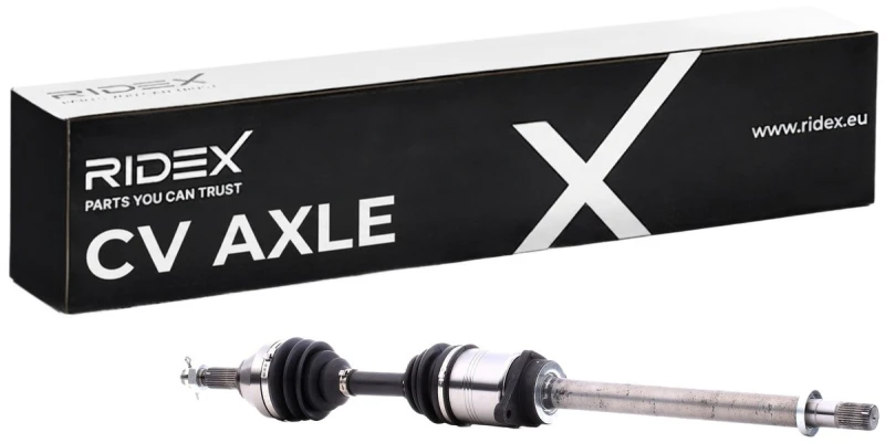 Image of RIDEX 13D0172 Drive shaft Front Axle Right, with bearing(s) Drive Shaft (13)
