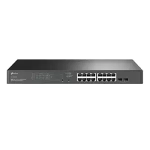 image of TP Link JetStream 18-Port Gigabit Smart Switch with 16-Port PoE+