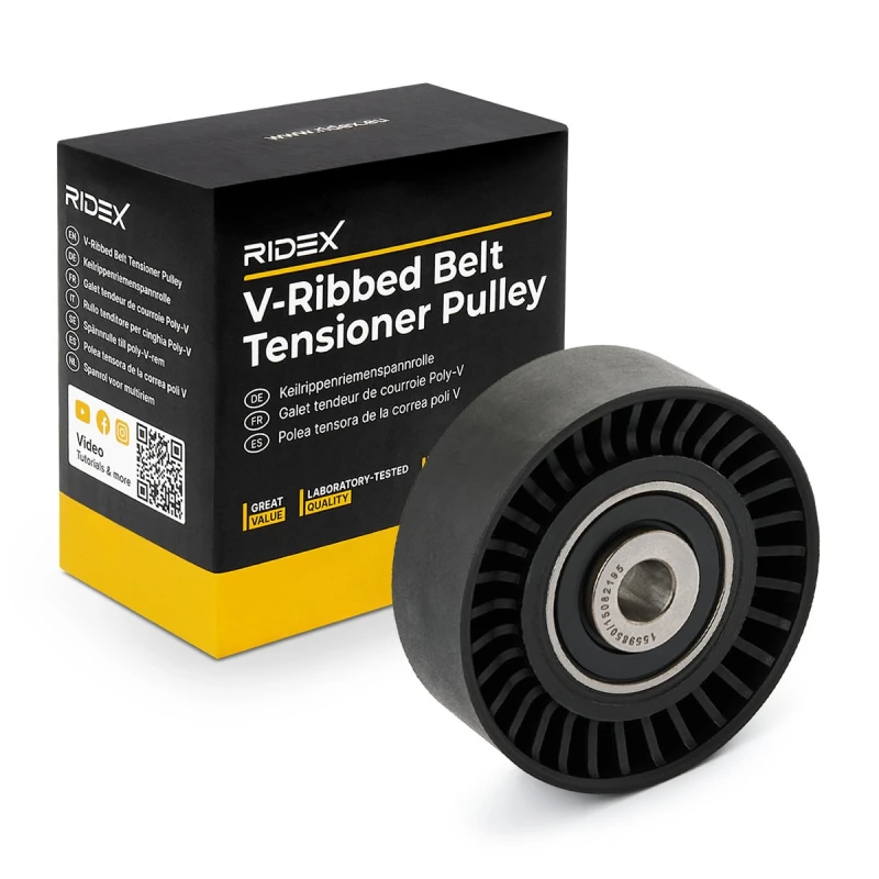 Image of Deflection / guide pulley, V-ribbed belt RIDEX 312D0098