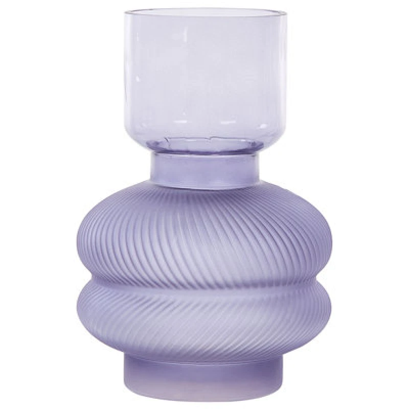 Image of Beliani Flower Vase Rodia Glass 24cm Violet