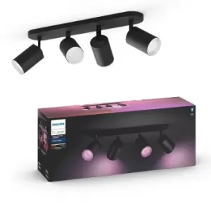 Image of Philips HUE Fugato 4 Light Smart LED Ceiling Spotlight Bar Black