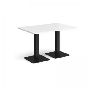 image of Brescia rectangular dining table with flat square Black bases 1200mm x