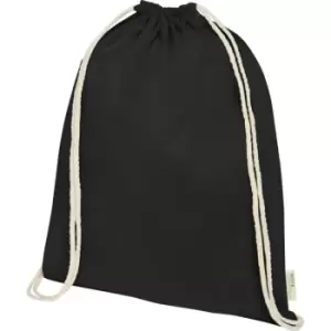 Image of Bullet Orissa Organic Cotton Drawstring Bag (One Size) (Solid Black)