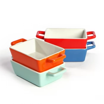 Image of Mini Ceramic Oven Dishes - Set of 4 M&amp;W Rectangle