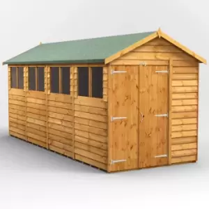 Image of 16x6 Power Overlap Apex Double Door Garden Shed