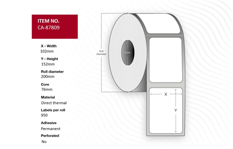 Image of Capture CA-87809 printer label