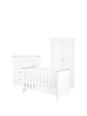 image of Aylesbury 3Pc Set 3 Drawer Dresser, Cot Bed And Wardrobe Ash