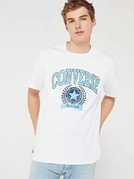 Image of Converse Chuck Retro Collegiate Ss T-Shirt, White Size M Men