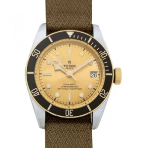 Image of Black Bay S&G Automatic Champagne Dial Brown Strap Mens Watch