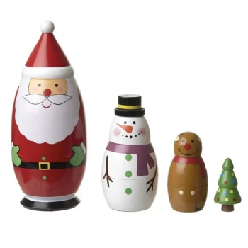 Image of Wooden Nesting Christmas Set