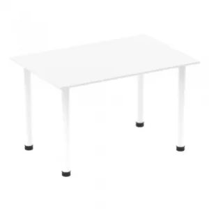 Image of Impulse 1200mm Straight Table White Top White Post Leg I003680