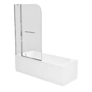 Image of Alton Single Ended 1700x700 Bath with Front Panel and Hinged Bath Screen with Towel Rail