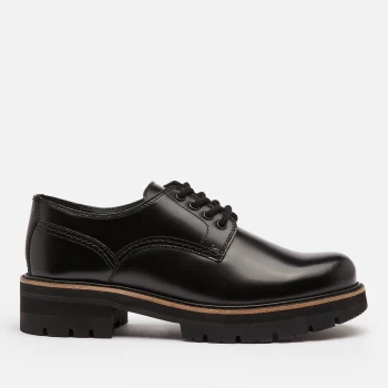 Image of Clarks Womens Orianna Leather Chunky Derby Shoes - Black - UK 4