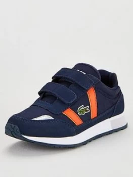 Image of Lacoste Strap Partner 319 Trainers - Navy/Orange