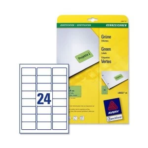 Image of Avery L6033-20 Green Coloured Labels green Pack 480