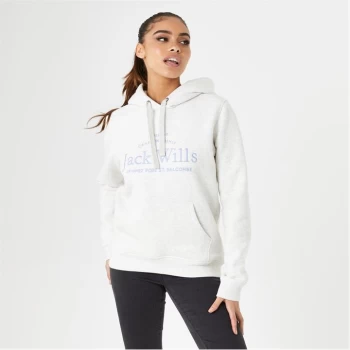 image of Jack Wills Hunston Graphic Logo Hoodie - Light Heather