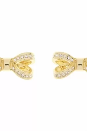 image of Ted Baker Ladies Gold Plated Olitta Mini Opulent Pave Bow Earring TBJ1563-02-02