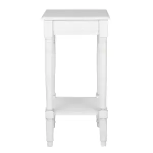 image of Caen Weathered Pine Double Shelf Square Side Table White