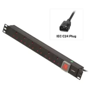 image of 1U 6 Way UK Plug Pdu 1Xiec 4R70222