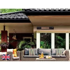 image of Estufa Outdoor Electrical Wall Heater with Bluetooth Speaker, Timer, Remote Control, IP55