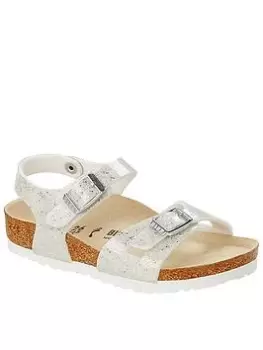 image of Birkenstock Rio Kids Cosmic Sparkle Sandal, White/Glitter, Size 10 Younger