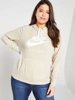 image of Nike Sportswear Gym Vintage HBR Hoodie (Curve) - Oatmeal , Oatmeal, Size 26-28=3X, Women