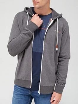 image of Jack & Jones Clayton Zip Through Hoodie - Light Grey Marl