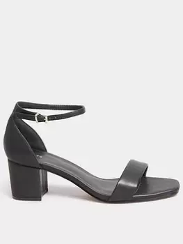 Long Tall Sally Block Heel Sandal Black Pu, Black, Size 13, Women