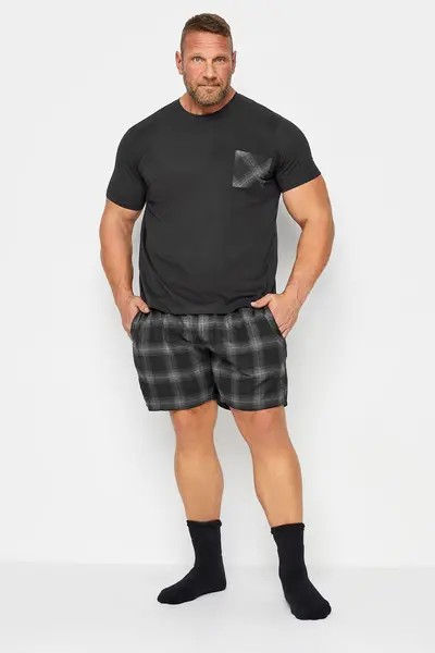 image of BadRhino Shorts and T-Shirt Pyjama Set Black