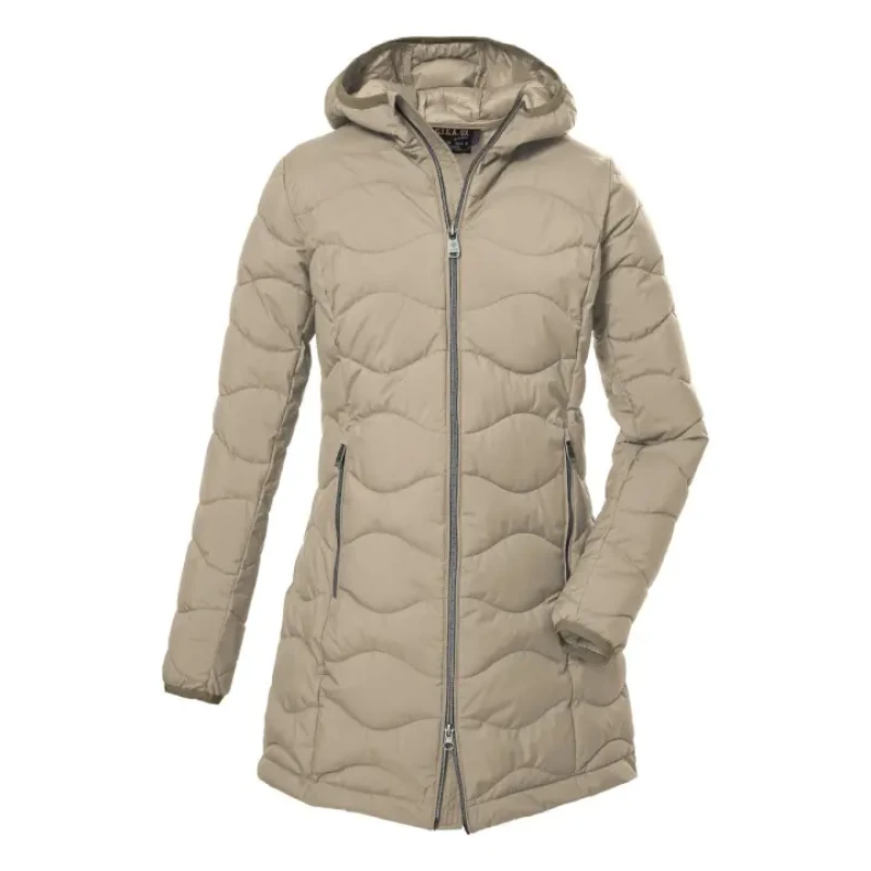Image of Womens long quilted jacket Killtec GW 20 Beige Female 40