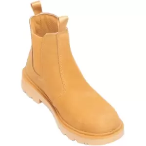 Image of Grafters - Mens Grinder Safety Twin Gusset Leather Dealer Boots (4 uk) (Honey Nubuck) - Honey Nubuck