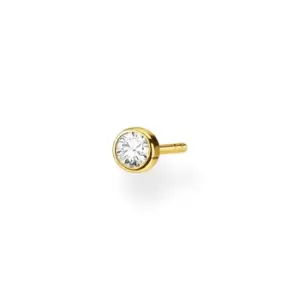 image of THOMAS SABO Gold Plated CZ Bezel Set Single Ear Stud