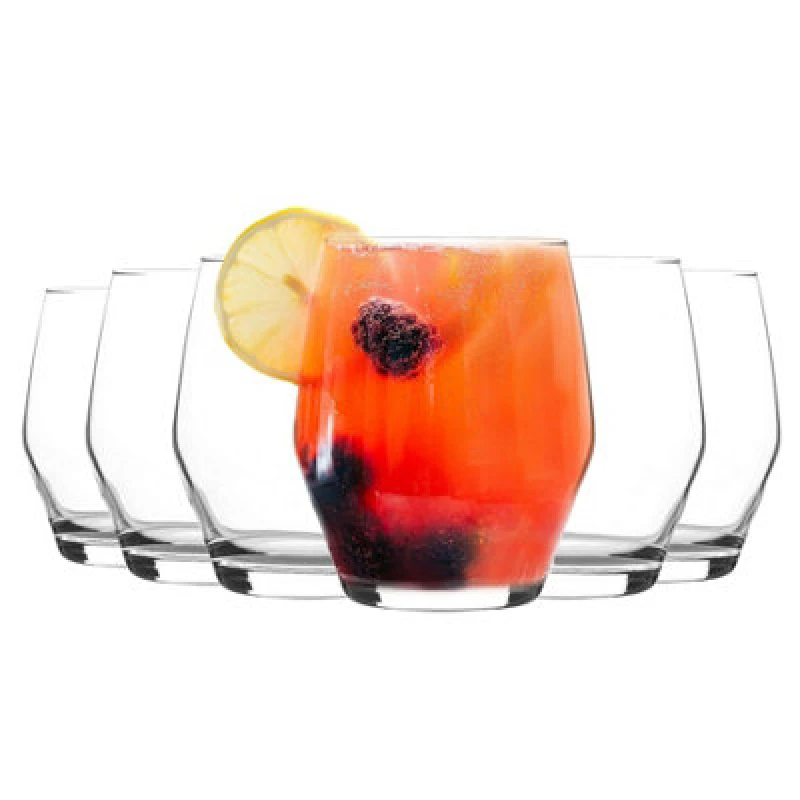 Image of LAV Ella Whisky Glasses - 370ml - Clear - Pack of 6 Clear unisex