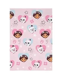 image of Gabby'S Dollhouse Dollhouse Hearts And Stars Fleece Blanket