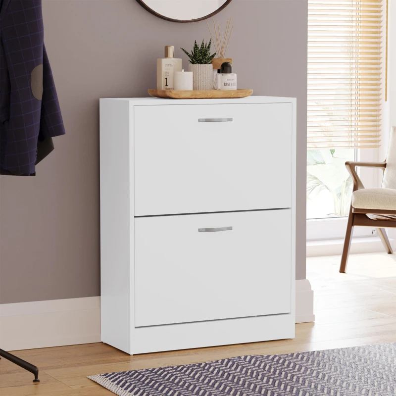 Image of Lassic Vida Designs 2 Drawer Shoe Cabinet - White White One Size