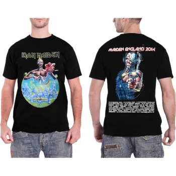 Image of Iron Maiden - England 2014 Tour Unisex Large T-Shirt - Black