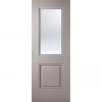 image of Arnhem Internal Glazed Primed Silk Grey 1 Lite 1 Panel Door - 762 x 1981mm