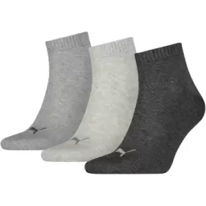 Quarter Training Socks (3 Pairs) - 2.5-5 - Grey - Grey - Puma