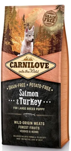 Image of Carnilove Large Breed Puppy Salmon and Turkey Dog Food 12kg