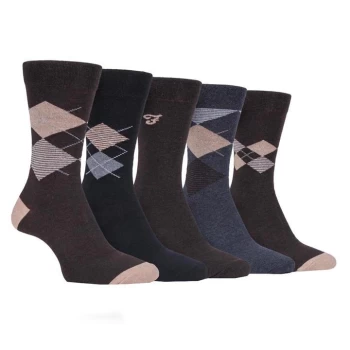 image of Farah 5 Pack Cotton Socks - Brown