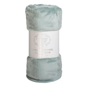 Image of Gallery Flannel Fleece Throw - Duck Egg