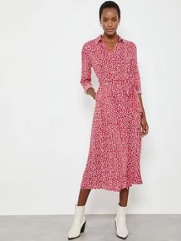 Image of Mint Velvet Poppy Lips Midi Shirt Dress - Red