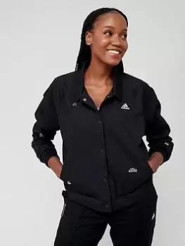 Image of adidas Sportswear Brand Love Track Top - Black/White, Size S, Women