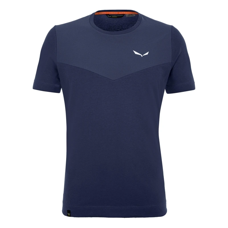 Image of Salewa Mens Lavaredo Hemp Short-Sleeve Performance T-Shirt Navy Blazer male Large