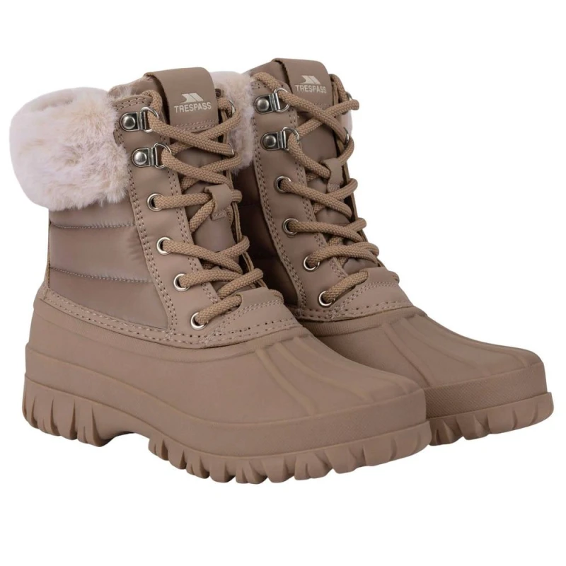 Image of Trespass Womens Briony Snow Boots in Beige Size: 4 Beige Female 4